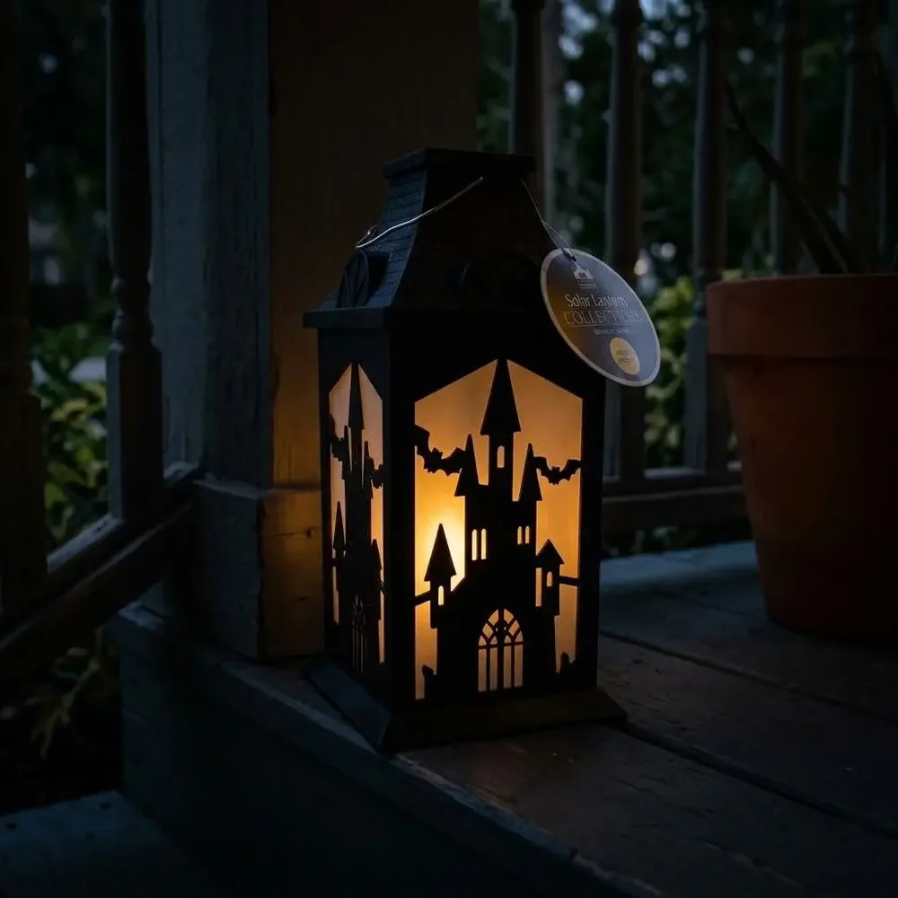 Halloween Haunted House Solar Lantern Hanging Outdoor Light Spooky Decor
